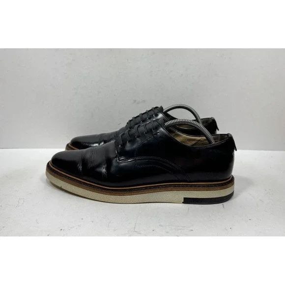 Fendi Roma Black Leather Lace Derby Dress Shoes Men's Size 9 US / 8 UK